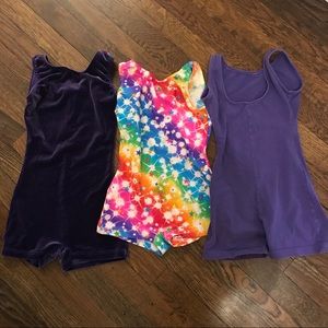 Girl gymnastics bodysuits size 4-6Y